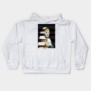 Lady with a Ermine by Leonardo da Vinci and Audrey Hepburn Kids Hoodie